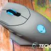 The Alienware AW620M Wireless Gaming Mouse with LED lights turned on