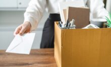 Executive quitting, packing up