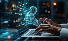 AI typing on employee's keyboard